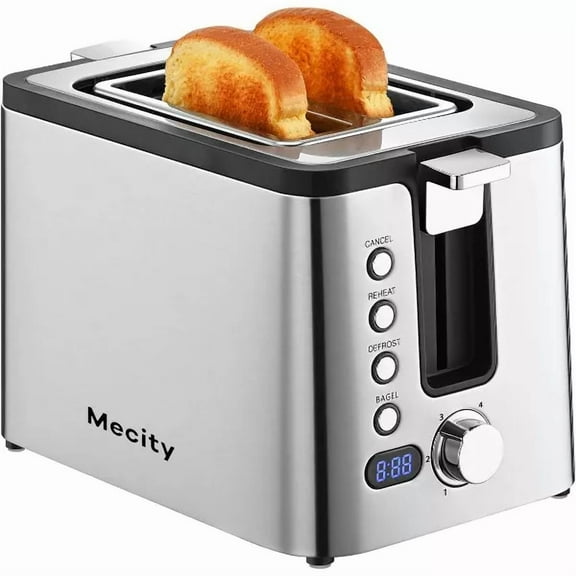 2 Slice Toaster with Timer, Long Slots, 800W