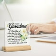 thumbnail image 5 of Grandma Gift From Granddaughter Grandkids Grandson, Best Grandma Gifts, Grandma I Love You Acrylic Desk Plaque Sign Keepsake (with Wooden Stand) 4x4 Inch, 5 of 7