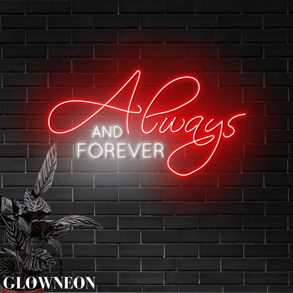 Glowneon Always And Forever Neon Light Up, Wedding Valentine Wall Art