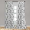 thumbnail image 5 of Ambesonne Botanical Curtains, Dotwork Anemone Flowers, Pair of 28"x95", Charcoal Grey and White, 5 of 5