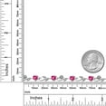 thumbnail image 3 of Gem Stone King 925 Sterling Silver Heart Shape Pink Created Sapphire and White Lab Grown Diamond Greek Vine Flower Tennis Bracelet for Women (6.04 Cttw, 7.5 inch), 3 of 4