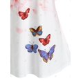 thumbnail image 4 of Talla grande taza de cuello floral mariposa impresión tee Rosegal Camisetas tallas grandes, 4 of 5