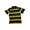 Adult 3X XXXL Mardi Gras Rugby Stripe Purple Green Yellow Knit Short Sleeve Shirt