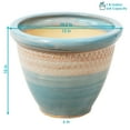 thumbnail image 5 of Sunnydaze Purlieu 12" x 12" x 10" Round Shoreline Ceramic Outdoor Planter 2-Count, 5 of 10