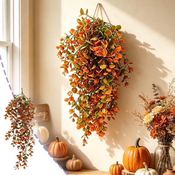 EWASWON 30 Inch Artificial Fall Wreath for Front Door, Thanksgiving Outdoor Decor