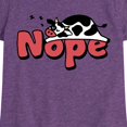 thumbnail image 3 of Instant Message - Nope Sleeping Cow - Toddler & Youth Girls Short Sleeve Graphic T-Shirt, 3 of 6