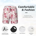 thumbnail image 3 of Balery Rose Flowers Mens Swim Trunks Swim Shorts for Men Quick Dry Inseam Beach Shorts with Compression Liner Pocket-Large, 3 of 9