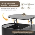 thumbnail image 4 of Harper & Bright Designs Lift Top Coffee Table with Tray, Oval Center Table with Hidden Compartment for Living Room, Black, 4 of 19