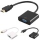 thumbnail image 1 of (Negro) HDMI a VGA HDMI macho a VGA hembra Adaptador convertidor Soporte de audio 1080P ShuxiuWang 8390612911699, 1 of 1