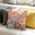 thumbnail image 3 of BANET  Throw Pillow Cases Cozy Fleece Two-Tone Blooming Flowers Decorative Cushion Covers for Couch Bed Sofa Farmhouse Decoration Living Coral Grey 18x18in, 3 of 5
