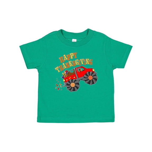 Inktastic Happy Thanksgiving Monster Truck with Turkey and Food Boys or Girls Baby T-Shirt