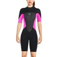 thumbnail image 1 of Greeniant Traje de buceo de alta eficiencia a prueba de frío de una pieza estilo de manga corta transpirable agradable a la piel traje de baño clásico Deportes acuáticos Mujer Rosa SG Greeniant OD020692-23, 1 of 6