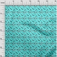 thumbnail image 2 of oneOone Viscose Jersey Aqua Blue Fabric Cartoon Face & Polka Dot Diy Clothing Quilting Fabric Print Fabric By Yard 60 Inch Wide, 2 of 5