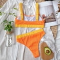 thumbnail image 5 of Womens swimsuits clearance,Women Patchwork Bikini Set Push-Up Pad Swimwear Swimsuit Beachwear Orange M(M), 5 of 6