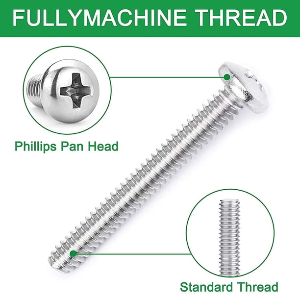 32 Tornillos De Máquina #8-32x1, Unidad Phillips De Cabeza