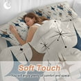 thumbnail image 4 of Colorful Stars Duvet Cover Set King Size, Vintage Blue Khaki Brown Star Shiny Diamonds Linen Texture 4 Piece Soft Microfiber Bedding Set with 1 Duvet Cover, 1 Flat Sheet, 2 Pillowcases, 4 of 9
