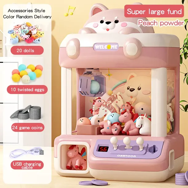 Super Large Claw Machine Clip Doll, Machine Small Home Music Light Children's Gift Toy Girl Boy Gong Bohan unisex
