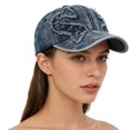 thumbnail image 3 of MEICHEN Distressed Baseball Cap for Men Trendy Solid Comfortable Dad Hat Men's Trucker Hat, 3 of 6