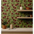 thumbnail image 4 of S4Sassy Peel & Stick Vinyl Wallpaper, Floral Wall Paper Contact Paper Waterproof- Green, 25"x120", Textured Finish, Removable Asian Style Covering for Home Decor in Bedrooms & Living Areas, 4 of 9