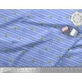 thumbnail image 3 of Soimoi Blue Cotton Voile Fabric Wolf & Stripe Print Sewing Fabric Yard 42 Inch Wide, 3 of 3