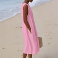 thumbnail image 4 of ZKCCNUK Summer Dresses for Women Casual Sleeveless Maxi Dress Beach Vacation Long Sundresses with Pockets, 4 of 9