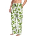 thumbnail image 3 of Mens Pajama Pants - Soft Sleep & Lounge Pants for Men, cartoon green Peas Cuteness Casual PJ Bottoms Pants with Pockets, 3 of 5