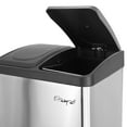 thumbnail image 4 of Elama 2 Section 15 Liter/ 4 Gallon Each Section Trash and Recycling Step Bin in Matte Silver, 4 of 7