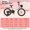 thumbnail image 3 of Costway Vélo pour Enfant de 18 Pouces avec Roues Stabilisatrices, Guidon et Selle Réglables, Frein à Main, Rose, 3 of 10