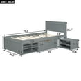 thumbnail image 4 of Twin Bed with Storage Drawer, Solid Wood Platform Bed with 2-in-1 Convertible Night Stand-2 Shelves, No Box Spring Needed, Easy Assembly, Gray, 4 of 8