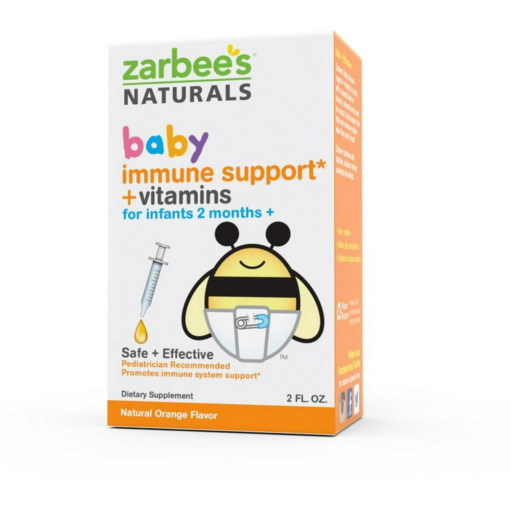ZarBee's Naturals Baby Immune Support + Vitamins, Natural Orange Flavor