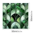 thumbnail image 3 of 50cm Green Fan Shaped Art Glass Window Film – Static Cling Sticker Privacy Decal for Windows Doors Bathrooms and Kitchens, 3 of 3