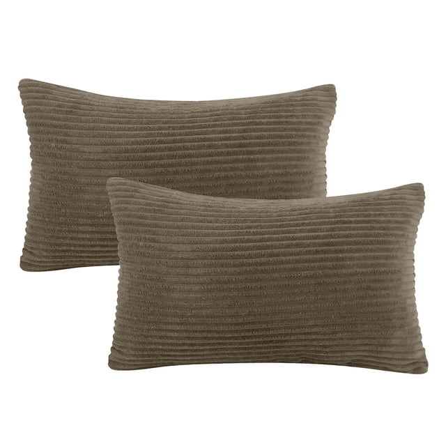 AQITTI Home Textile - Cojín decorativo rectangular de terciopelo a rayas de pana suave para sofá, 12 unidades, adecuado para sala de estar y dormitorio