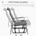 thumbnail image 4 of JERFIT Outdoor Patio Glider Chair with High Backrest, Heavy Duty Steel Frame, 352lbs Capacity, Water Resistant Mesh Sling, Brown, 4 of 9