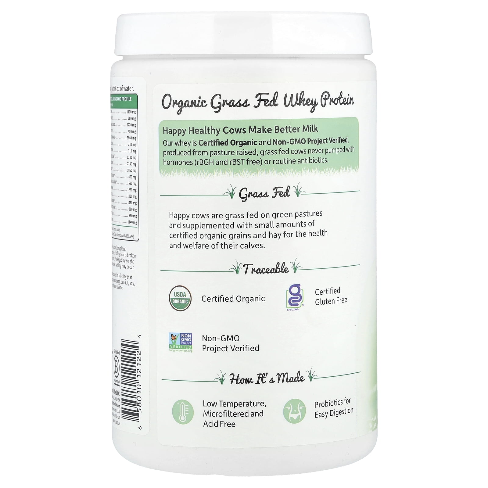Garden of Life Organic Whey Protein, Grass-Fed, Chocolate Cacao, 13.96 oz (396 g)