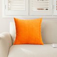 thumbnail image 6 of Comefolife Corduroy Pillow Cover with Stripe Pattern, 18x18 Inch Protective Cushion Covers for Sofa, Couch, Bedroom, Living Room, Machine Washable, No Inserts, Orange, 6 of 9
