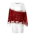 thumbnail image 4 of Fiaer Christmas Elk Long Sleeve Dress for Women Sweatshirt Dress Fall Fashion Outfits Casual Mini Skirts Red XXL, 4 of 5