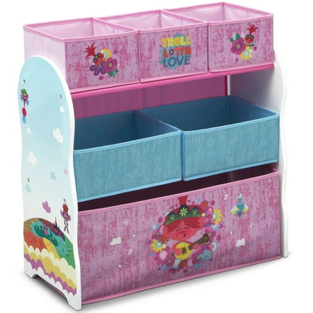 Trolls World Tour Design and Store 6 Bin Toy Organizer by Delta Children