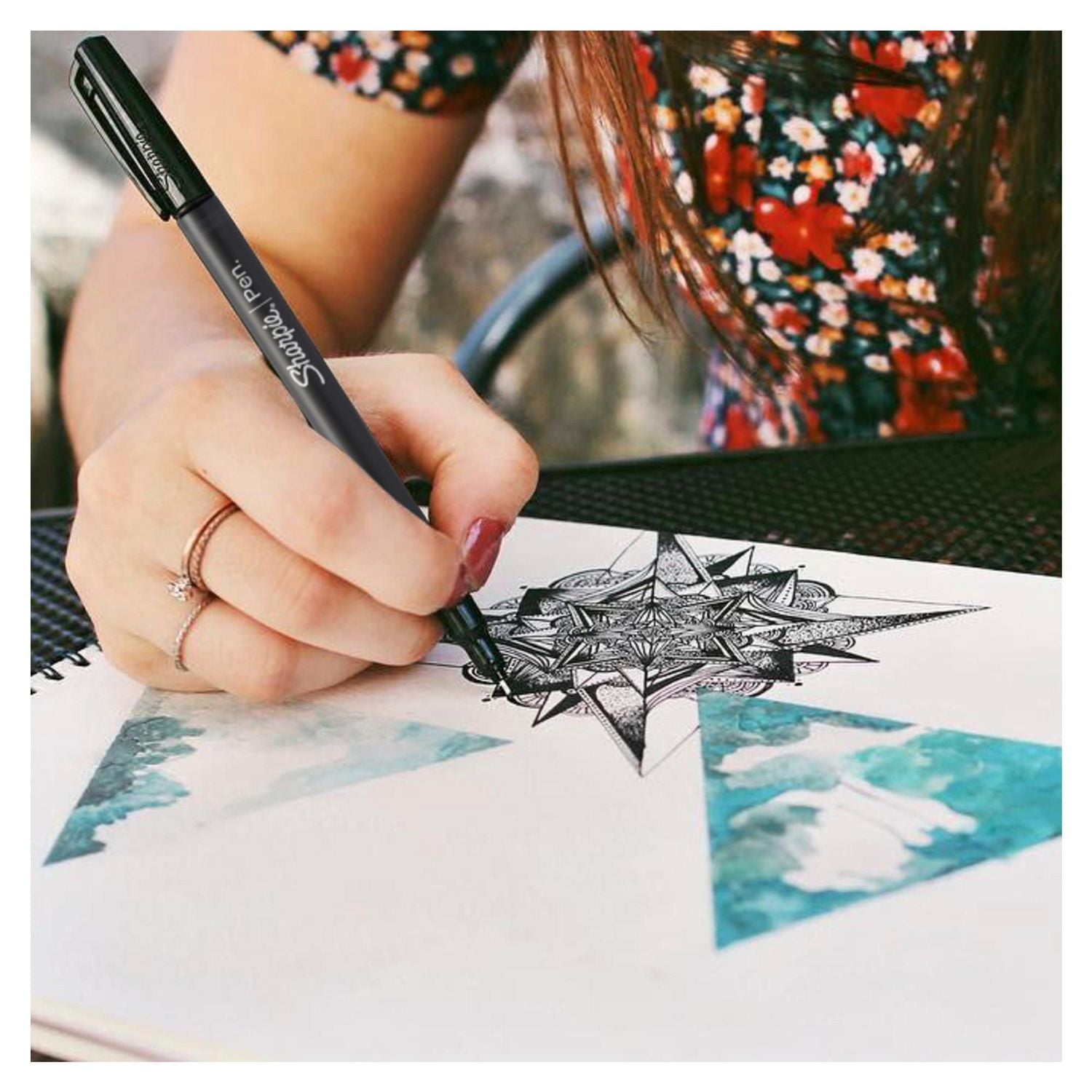 Stylos Sharpie, pointe feutre, pointe fine (0,4 mm), noir