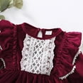 thumbnail image 5 of Mikrdoo Baby Girls Dress Satin 3 Months Girls Lace 6 Months Girls Long Sleeve One Piece Winter Dress Red, 5 of 8