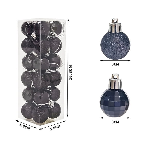 EGNMCR Ornements Suspendus de Noël, Décorations de Noël, Ornements de Noël, Cadeaux de Noël 24 Pcs Boules d'Arbre de Noël Décoration de Fête à la Maison 3CM Topper Boules