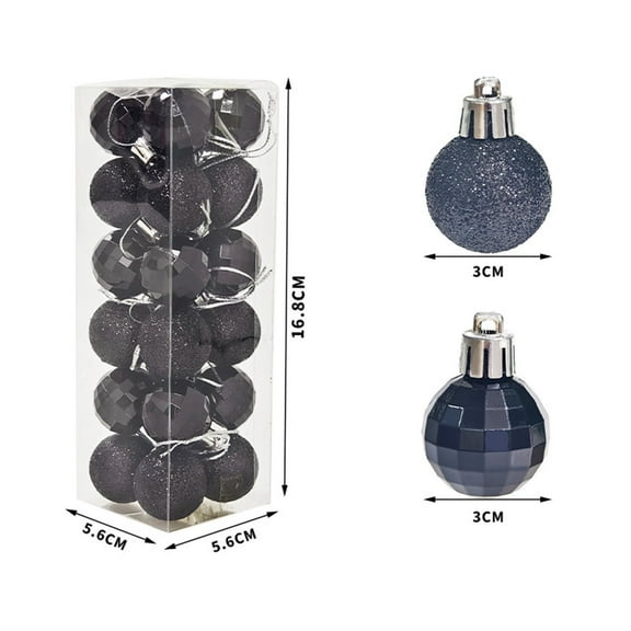 Darzheoy 24Pcs Christmas Ornaments Set Christmas Xmas Tree Bauble Hanging Home Party Ornament Decor 30mm