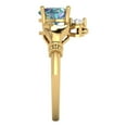 thumbnail image 3 of 1.06 ct Heart Cut Blue Moissanite Claddagh 18K Yellow Gold Womens Engagement Ring, 3 of 5