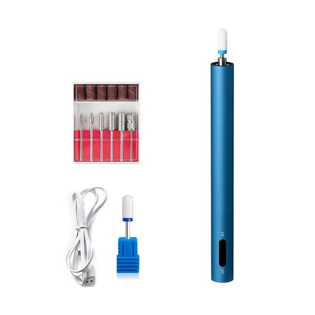 Perceuse Électrique à Manucure 12000RPM Rechargeable USB Machine à Percer les Ongles Lumière LED Machine à Manucure Stylo à Percer pour Vernis Gel