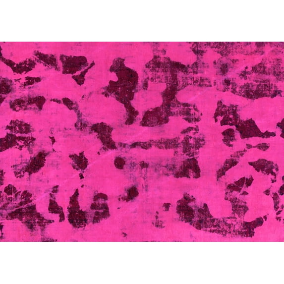 Ahgly Company Indoor Rectangle Abstract Pink Modern Area Rugs, 7' x 10'