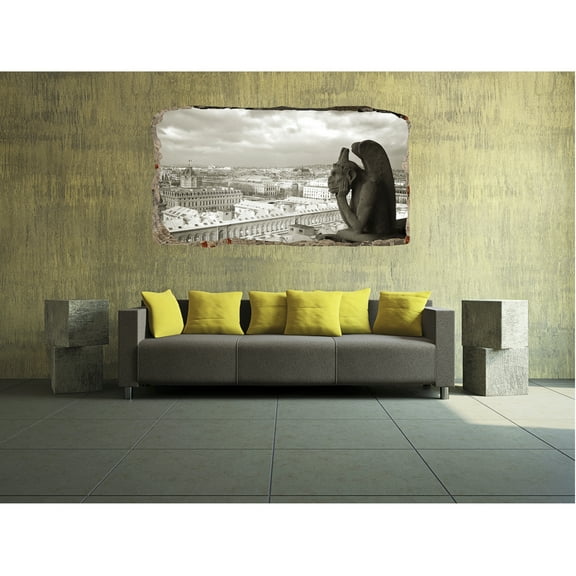 Startonight 3D Mural Wall Art Photo Decor Statue in Paris Amazing Dual View Surprise Medium Wall Mural Wallpaper for Bedroom Cities Collection Wall Paper Art 32.28 inch By 59.06 inch