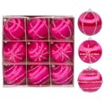 thumbnail image 2 of YIKA Flocking Christmas Balls 9 Christmas Tree Ornaments With Red Painteds Velvet Balls, 2 of 7