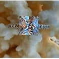 thumbnail image 4 of Sterling Silver Classic 3 CT Square Accented Solitaire Engagement Ring Princess Cut Proposal Ring, 4 of 5
