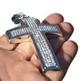 thumbnail image 3 of Cross Micro Pave Pendant Hip Hop Jesus  Silver Tone Iced Blinged Bust Down Charm, 3 of 6