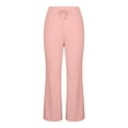 thumbnail image 5 of fatyb Women's Flare Leg Sweatpants Drawstring High Waisted Lounge Pants Wide Leg Casual Bell Bottoms, 5 of 7
