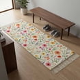 thumbnail image 5 of Area Rug with Tassels 2' x 5', Spring Country Flowers Kitchen Runner Rug for Hallway Bedroom Throw Rugs, Watercolor Farm Floral Art Soft Door Mat for Bathroom Entrance Living Room, 5 of 9